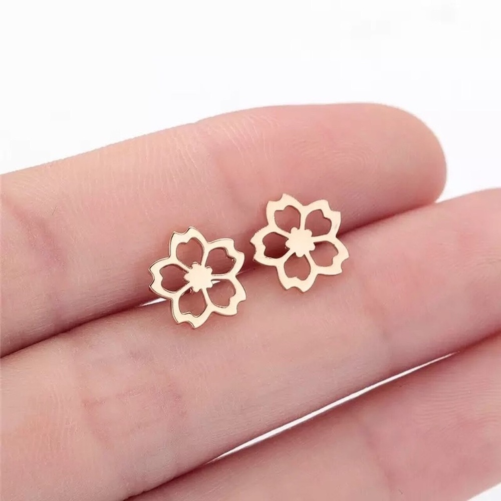 Women Stainless Steel Flower Earring - Picture 1 of 4